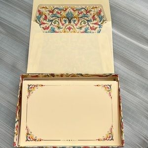 10 Florentine Foldover notecards -  NEW